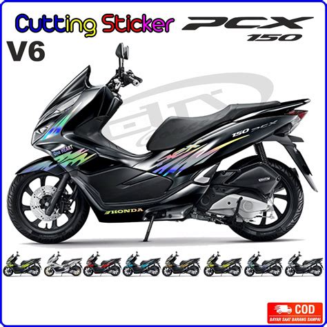 Jual Cutting Sticker Stiker PCX 150 Variasi 6 Lis Modif Motor Honda