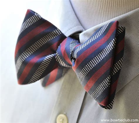 Nob Hill Navy Stripe Mens Bow Tie