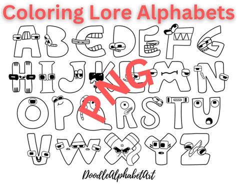 Alphabet Lore Coloring Page, Alphabet Lore Outline PNG File Complete ...