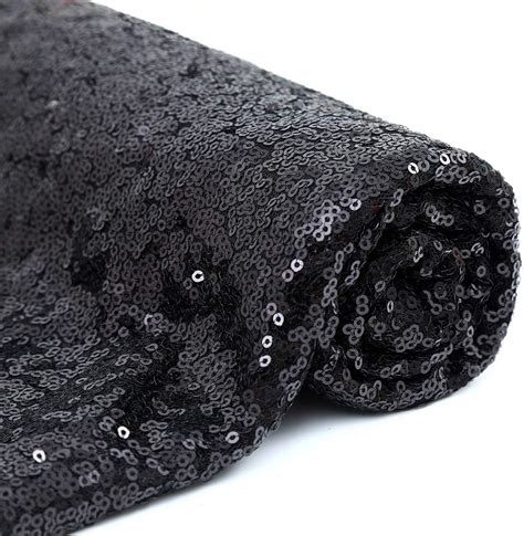 Black Sequin Fabric Glitter Fabric 4 Yards Table Linen