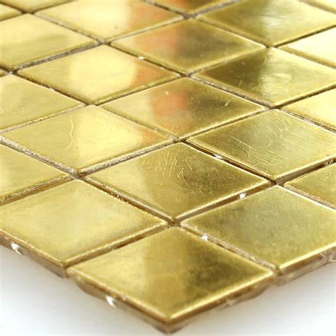 Mosaic Tiles Trend Vi Glass Gold Leaf 24 Karat 2x2cm