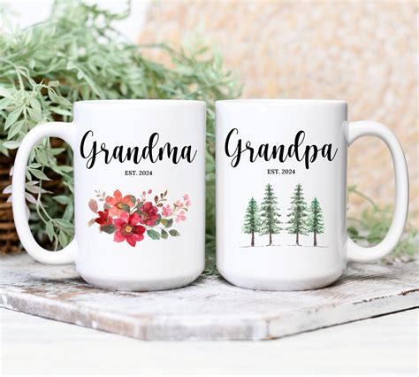 Grandma Grandpa Mug Set Pregnancy Announcement New Grandma T New