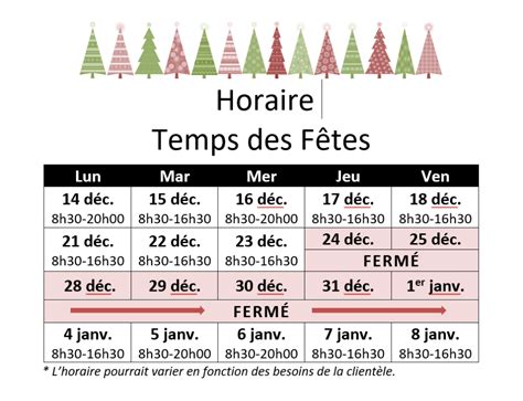 Horaire des fêtes 2020 Coopcure