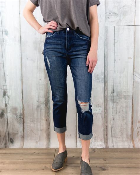 Distressed Denim Capri Distressed Denim Denim Fashion