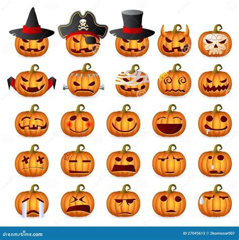 Halloween Pumpkin Set Stock Vector Illustration Of Painting 27045613