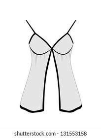 Sketch Lingerie Sexy Nightgown Vector Illustration เวกเตอรสตอก ปลอด