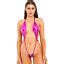 Women Micro Mini Bikini Metallic Sling Shot Bodysuit One Piece Monokini