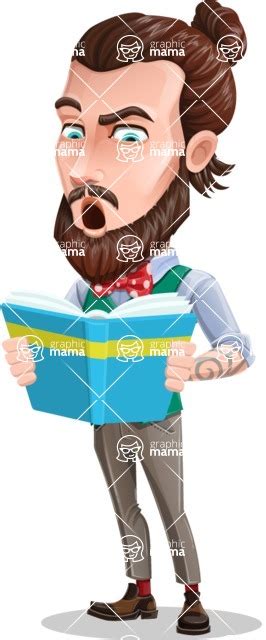 Guy With Man Bun Cartoon Vector Character Book 2 Graphicmama