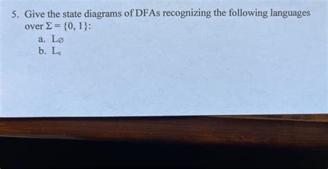 Solved 5 Give The State Diagrams Of DFAs Recognizing The Chegg