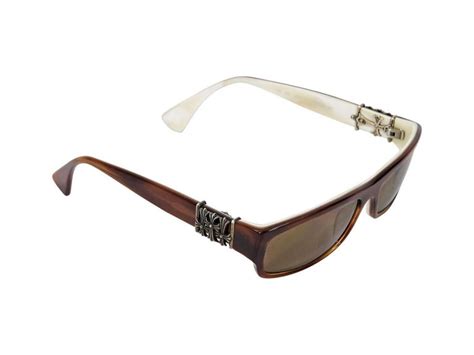 Brown Chrome Hearts Small Rectangular Sunglasses For Sale At 1stdibs