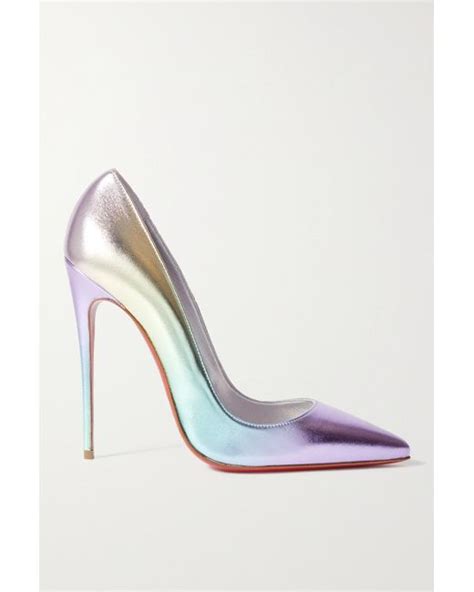 Christian Louboutin So Kate 120 Iridescent Leather Pumps In Purple Lyst