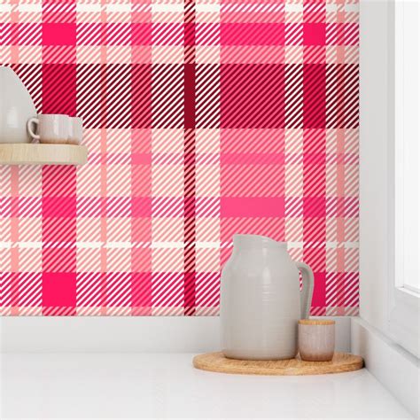 L VALENTINE PINK RED HOT PINK BERRY Wallpaper Spoonflower