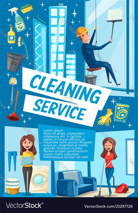 Poster For House Cleaning Service Royalty Free Vector Image