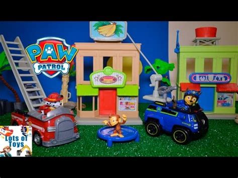 Naughty Monkey Paw Patrol Spy Chase Adventure Bay Townset And Cruiser