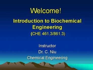 Ppt Introduction To Biochemical Engineering Che