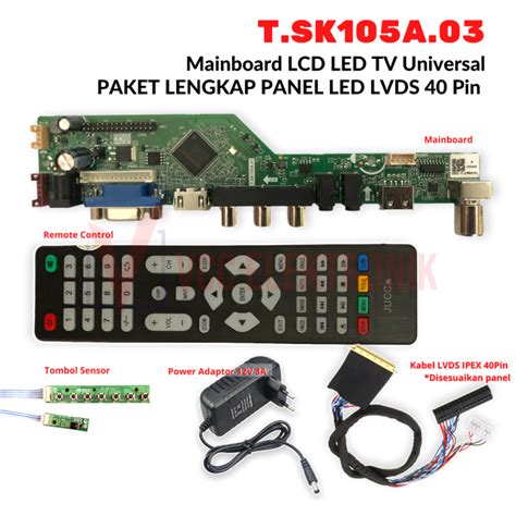 Mainboard Lcd Led Tv Paket Lengkap Panel Lvds Pin Universal