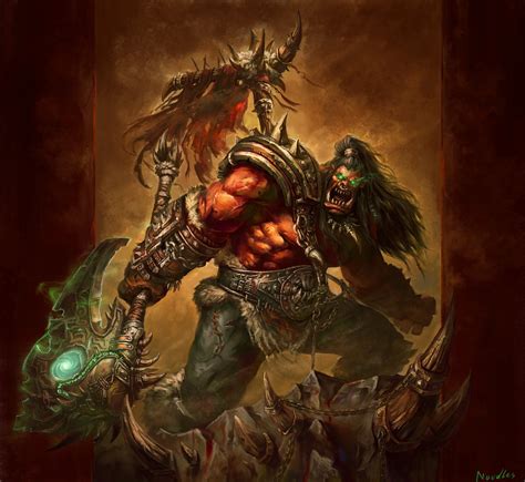 World Of Warcraft Wow Warriors Orc Thrall Ork Battle Axes