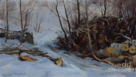 Winter Landscape By Gustav Wentzel Painting By Gustav Wentzel Fine