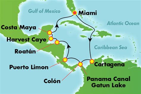 Panama Canal Cruise Route Map