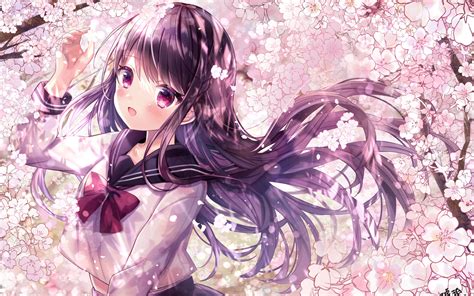 wallpaper cute anime girl pink aesthetic