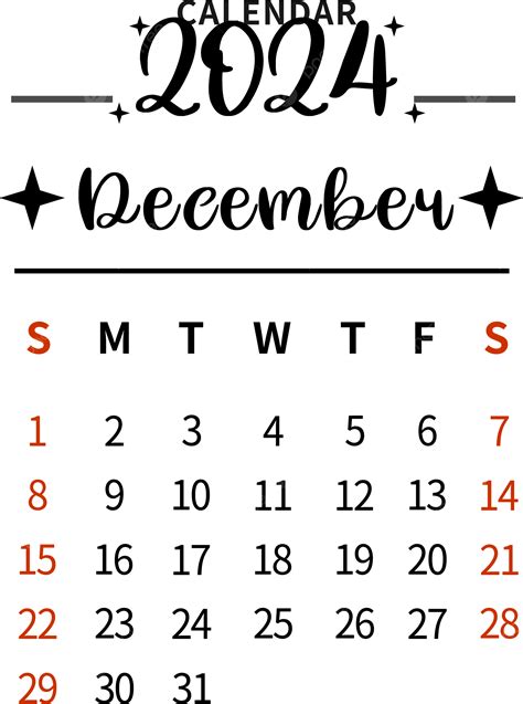 Diciembre Calendario Simple Negro Png Dibujos Diciembr