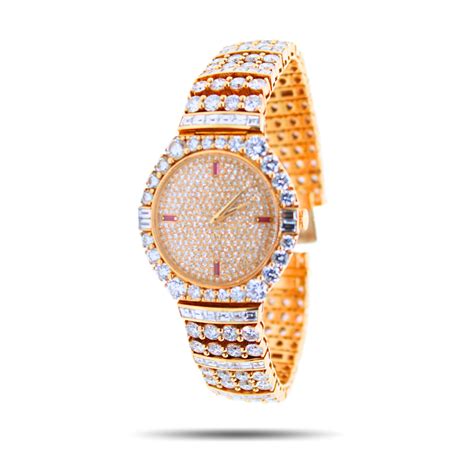 PATEK PHILIPPE 18K YELLOW GOLD DIAMOND WRISTWATCH