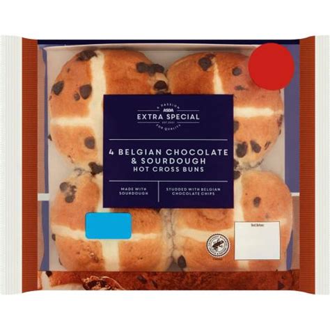 ASDA Extra Special Belgian Chocolate Sourdough Hot Cross Buns 4