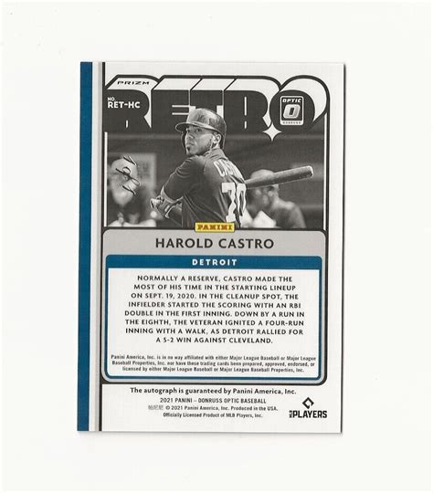 Donruss Optic Retro Series Signature Harold Castro Ebay