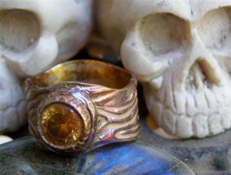 Bronze Ring With Amber Cz Bronze Ring Ancient Jewelry Rings