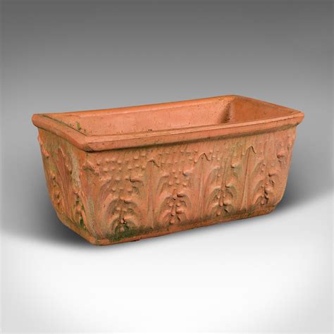 Pair of Vintage Windowsill Planters, Italian, Terracotta, Window Box