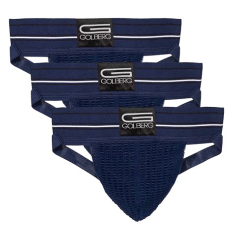 Golberg Premium Men's Athletic Supporters - 3 Pack Jock Strap Underwear with Contoured Waistband ...