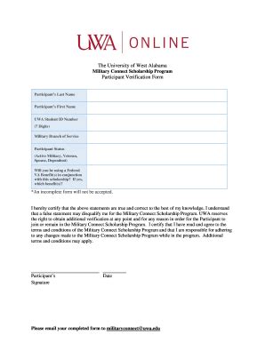 Uwa Connect Verification Fill Online Printable Fillable Blank