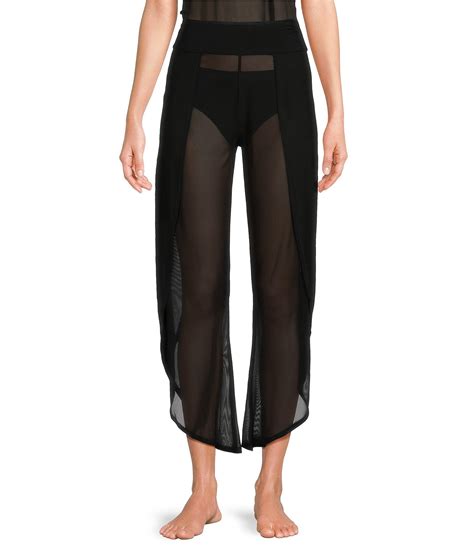 Jala Bhakti Ultra Soft Mesh Wide Leg Asymmetric Hem Coordinating Pants