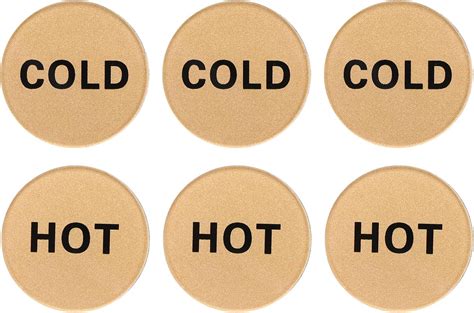 Amazon PATIKIL Self Stick Hot Cold Water Label 3 Pairs 6 Pack Acrylic Round Shape Sticker