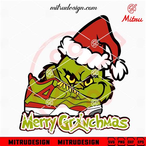 Grinch And Air Sneaker Svg Merry Grinchmas Svg Funny Grinch Svg