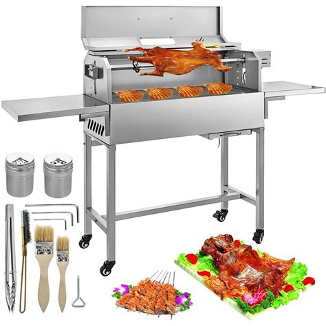 VEVOR Grill électrique Inox Professionnelle 25W BBQ Tournebroche Gril