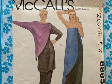 Vintage 1970s Mccall 6885 Bill Tice Sewing Pattern Size Petite 68 Bust