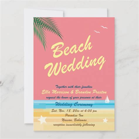 Sunset Beach Wedding Invitation