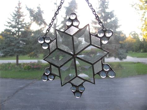 Items Similar To Beveled Stained Glass Snowflake On Etsy