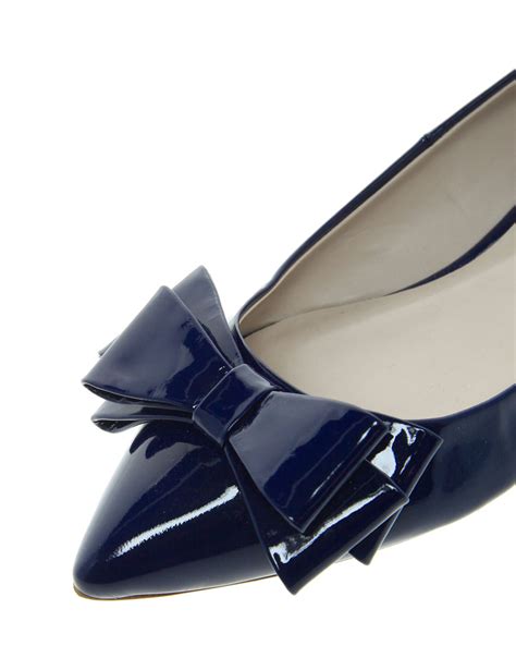 Dune Lavish Pointed Toe Bow Flats In Blue Lyst