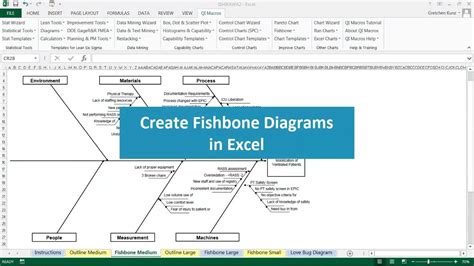 Automated Fishbone Diagram Template in Excel | Excel, Templates, Excel ...