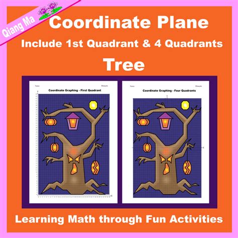 Halloween Coordinate Plane Graphing Picture: Tree | Made By Teachers