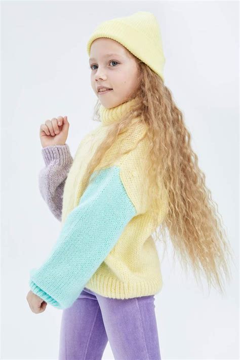 Jaune FILLES Pull Over Tricot Col De Tortue Fille 2537291 DeFacto