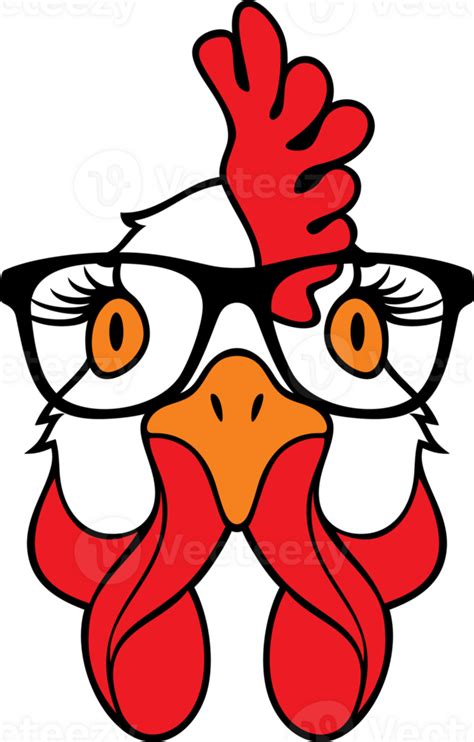 Chicken Face With Eyeglasses Png Illustration 23974950 Png