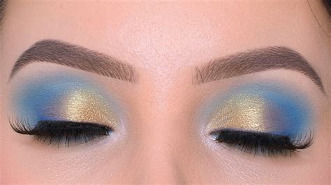 Blue And Golden Eye Makeup Tutorial Enhance Your Brown Eyes Youtube