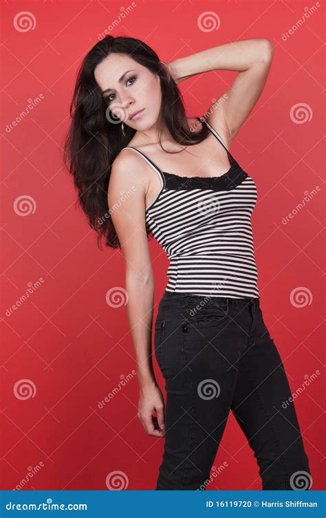 Latina Stock Photo Image Of Brunette Latina Long Trousers 16119720