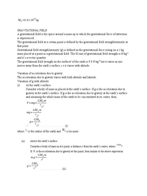 Gravitational Field | PDF