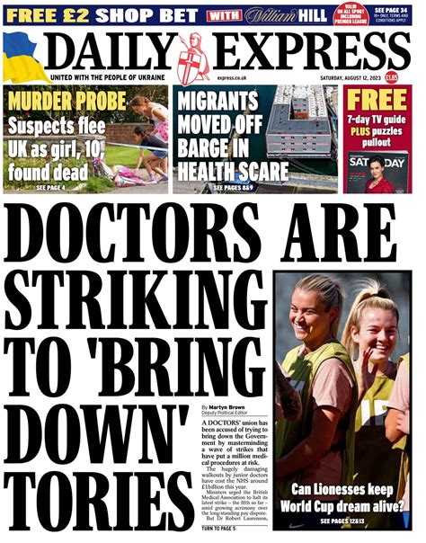 Daily Express Front Page Th Of August Tomorrow S Papers Today