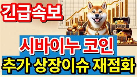 시바이누 코인 추가 상장이슈 재점화 시바이누호재 Youtube