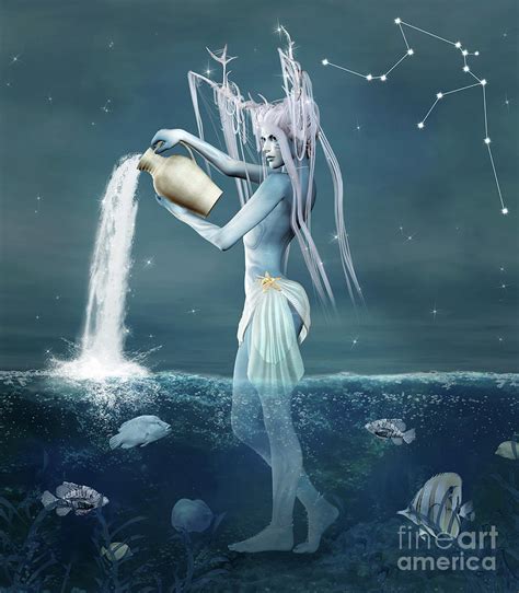 Zodiac Series Aquarius Digital Art By Ellerslieart Fine Art America